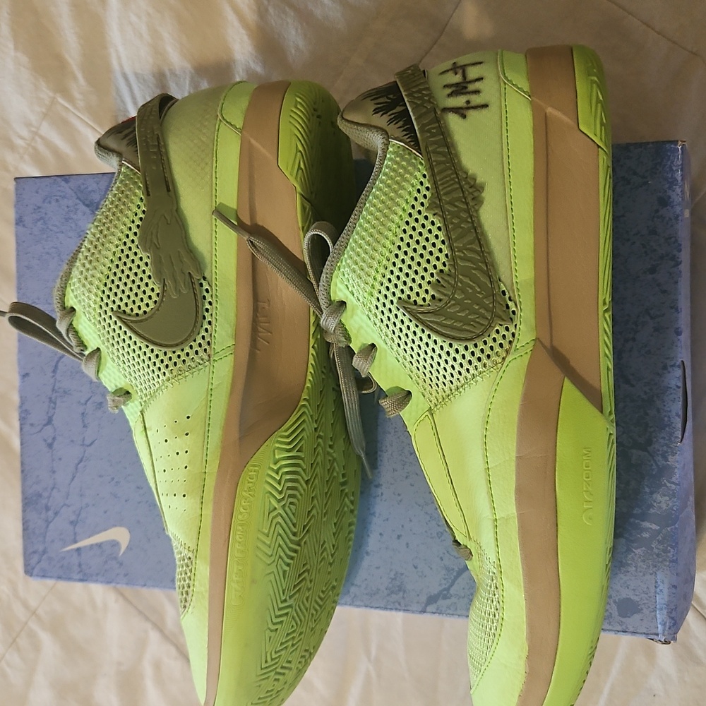 Nike Mens JA Morant Lime Zombie BASKETBALL Shoes 12 - Picture 8 of 9